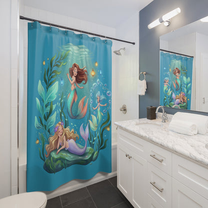 Mermaid Shower Curtain — Whimsical Underwater Bathroom Decor for Kids