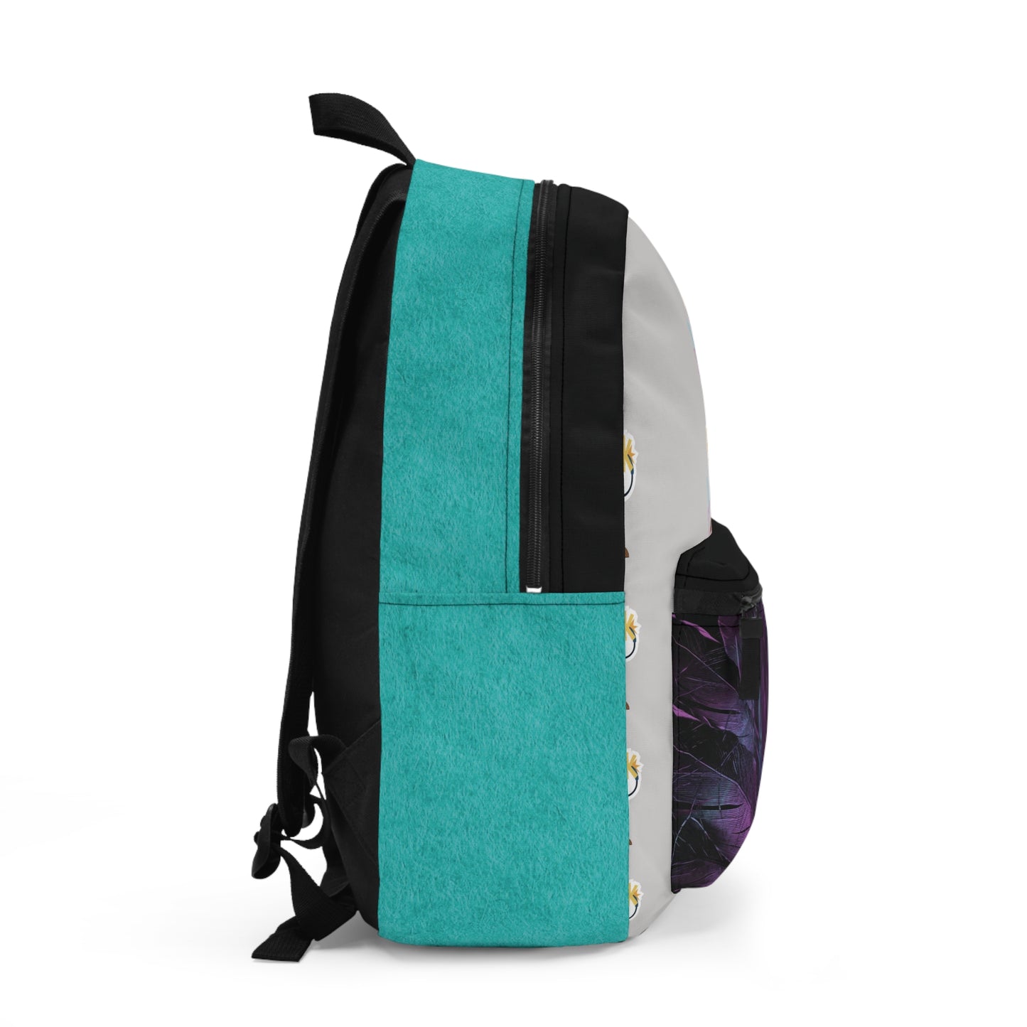 Retro Afro Rock Backpack — 'Been Rock' Patterned School Bag with Teal Accents