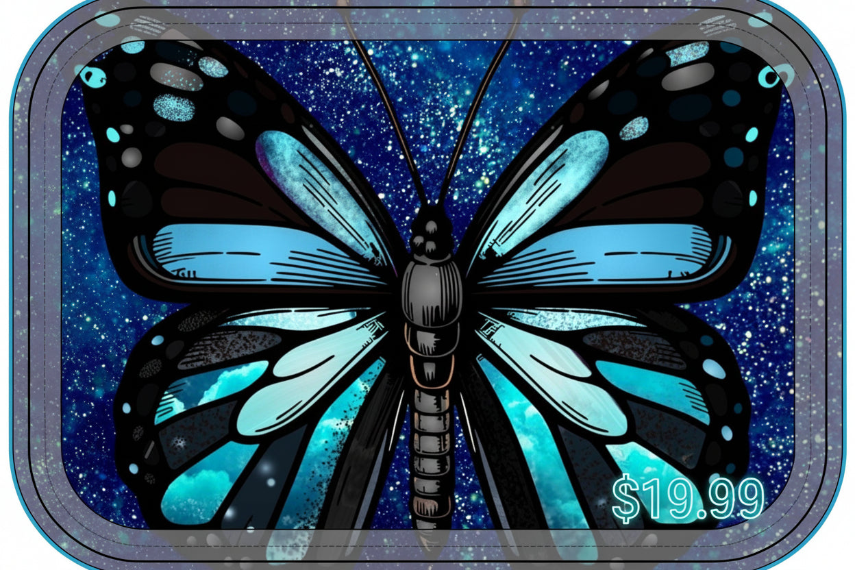 Butterfly Jewelry Box — Double Zipper Travel Case for Earrings, Rings & Necklaces