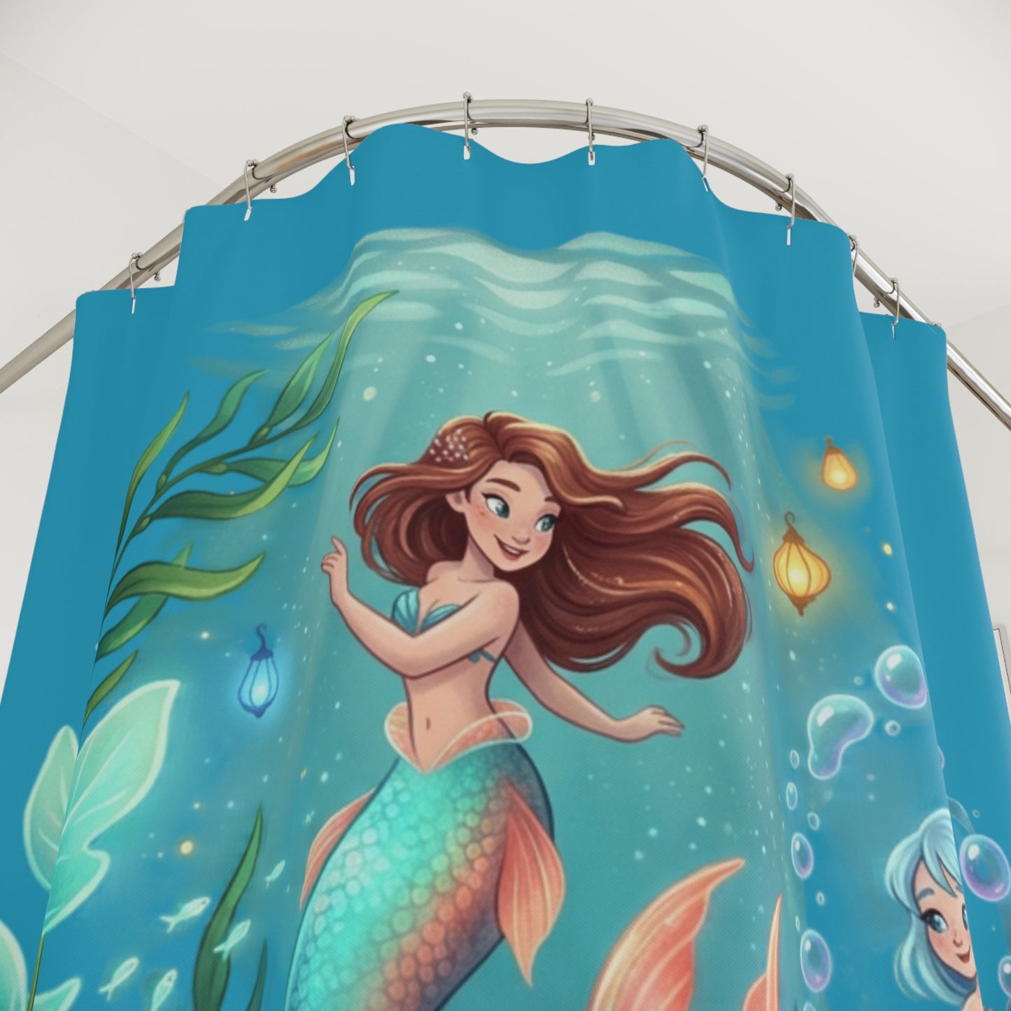 Mermaid Shower Curtain — Whimsical Underwater Bathroom Decor for Kids