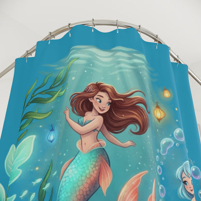 Mermaid Shower Curtain — Whimsical Underwater Bathroom Decor for Kids