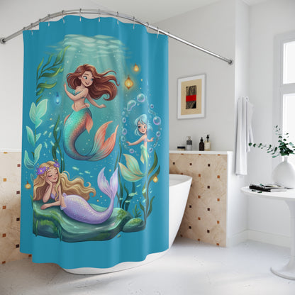 Mermaid Shower Curtain — Whimsical Underwater Bathroom Decor for Kids