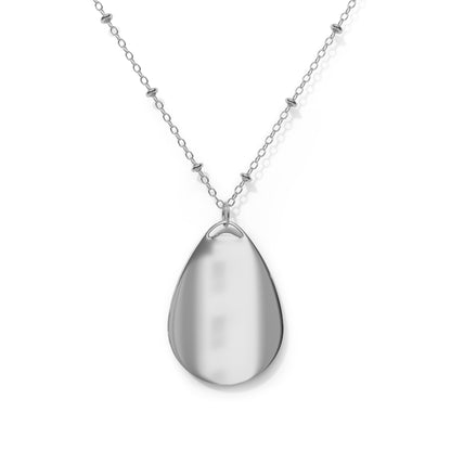 Oval Rose Teardrop Necklace
