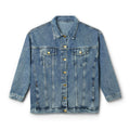 Women's Denim Jacket with Striped Heart Back Patch – Casual Valentine's Gift