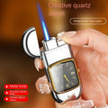 Unusual Portable Watch Metal Windproof Cigar Cigarette Gas Lighter Jet Torch Lighters Smoking Accessories Butane Gadgets for Men